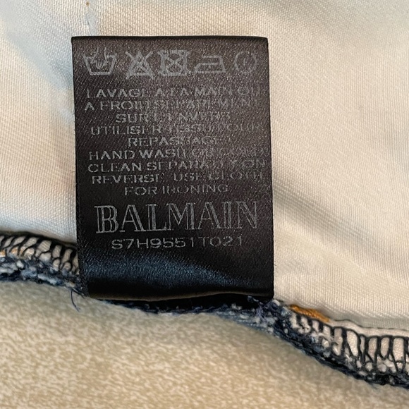 SS17 Blue Balmain Biker SELVEDGE Denim Jean 32x32 - Picture 5 of 6